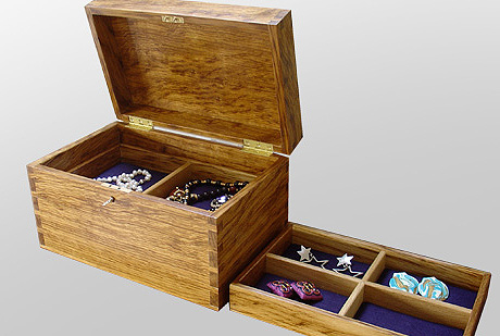 Brown Oak Jewellery Box