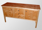 curved fronted veneered maple sideboard