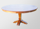Solid round walnut table